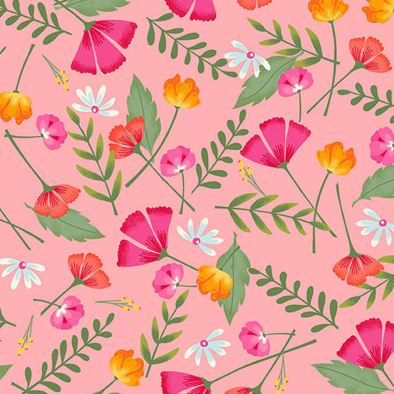 Bloom and Sew Yardage PRE-ORDER: Bold Blooms Carnation
