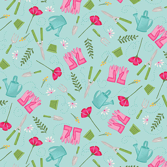 Bloom and Grow Yardage PRE-ORDER: Gardens Grow Ocean