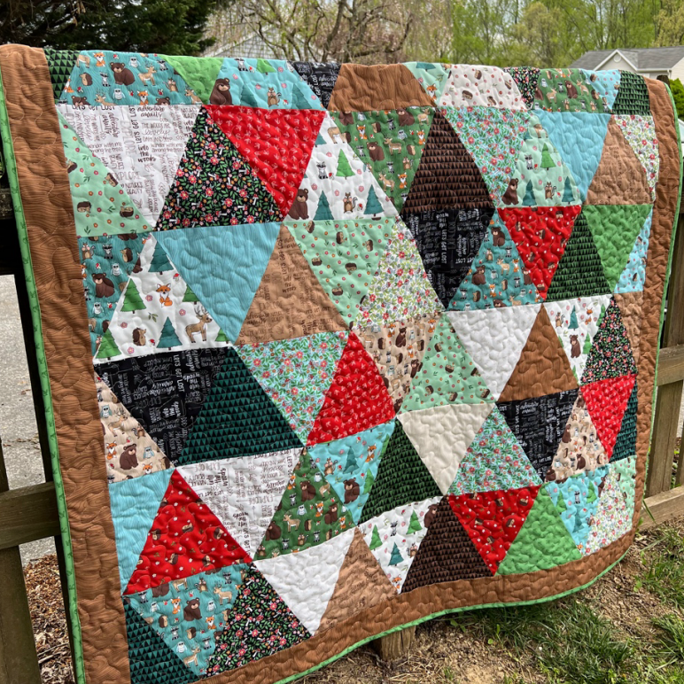 Forest Adventure Modern Triangles Quilt Pattern