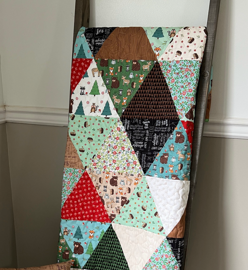 Forest Adventure Modern Triangles Quilt Pattern