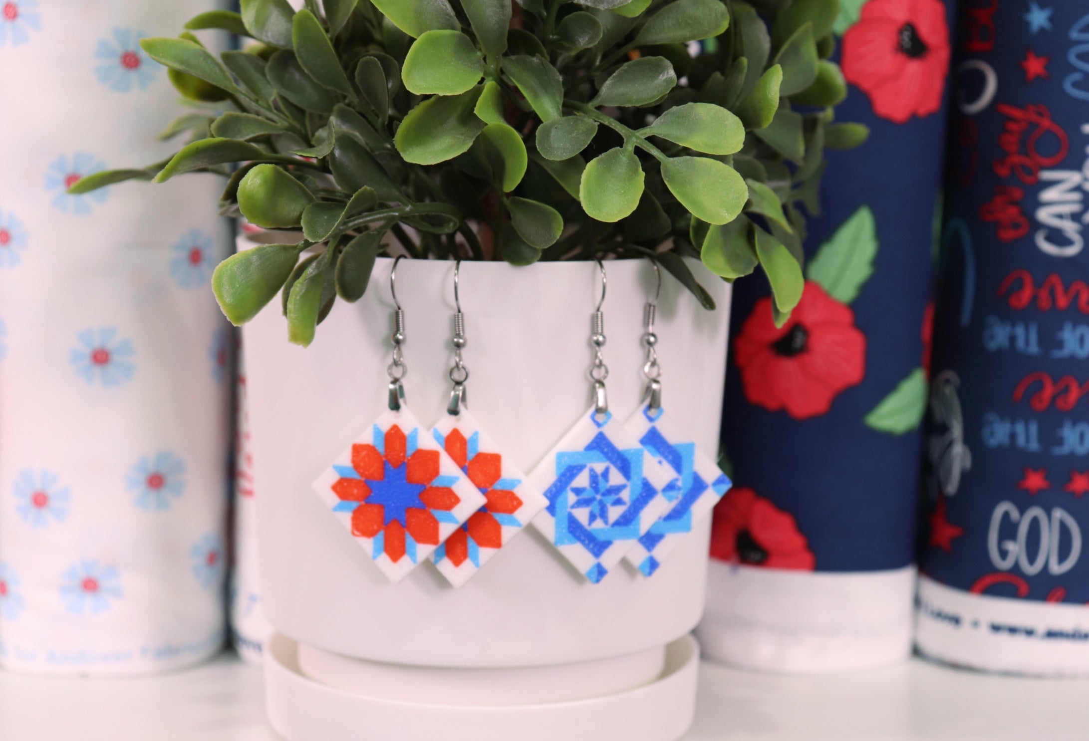 Quilt Block Earrings