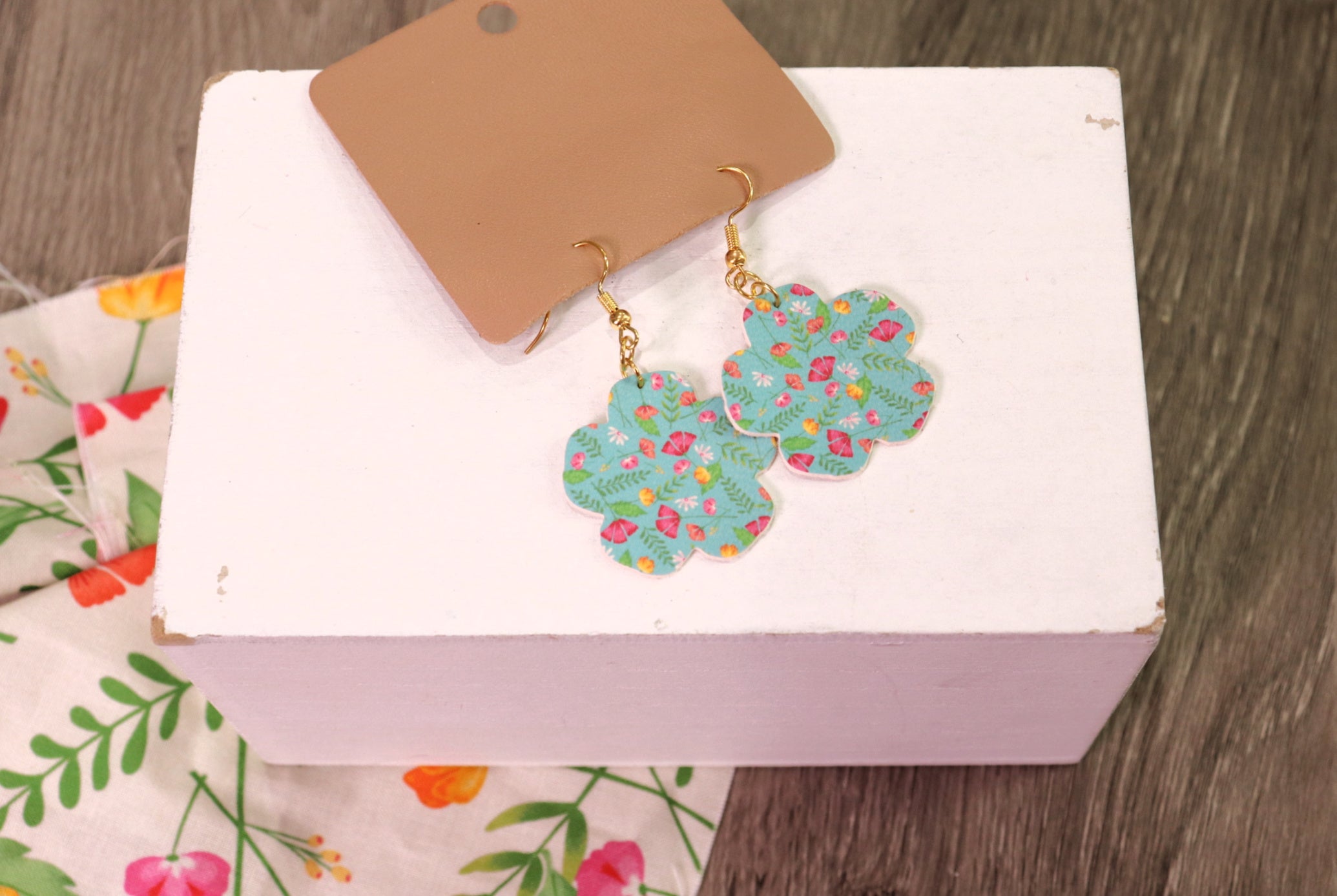 Leather Flower Earrings