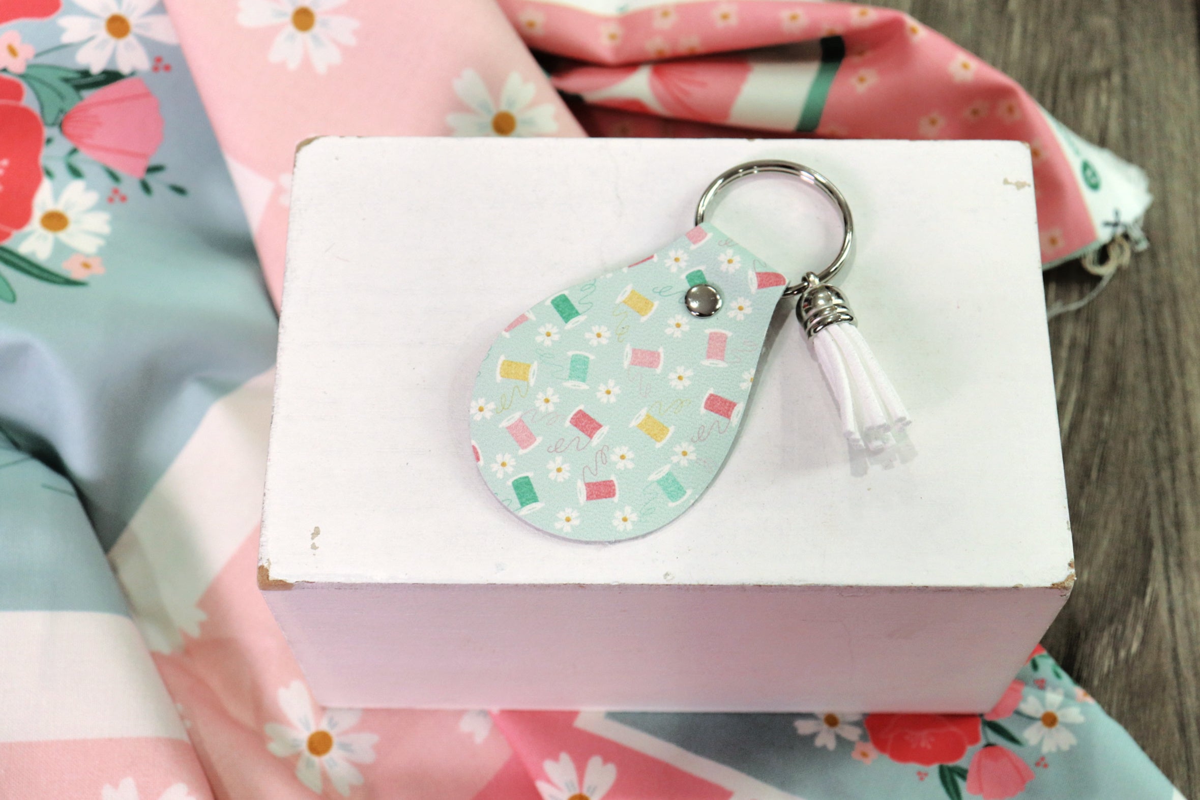 Leather Quilting Keychain
