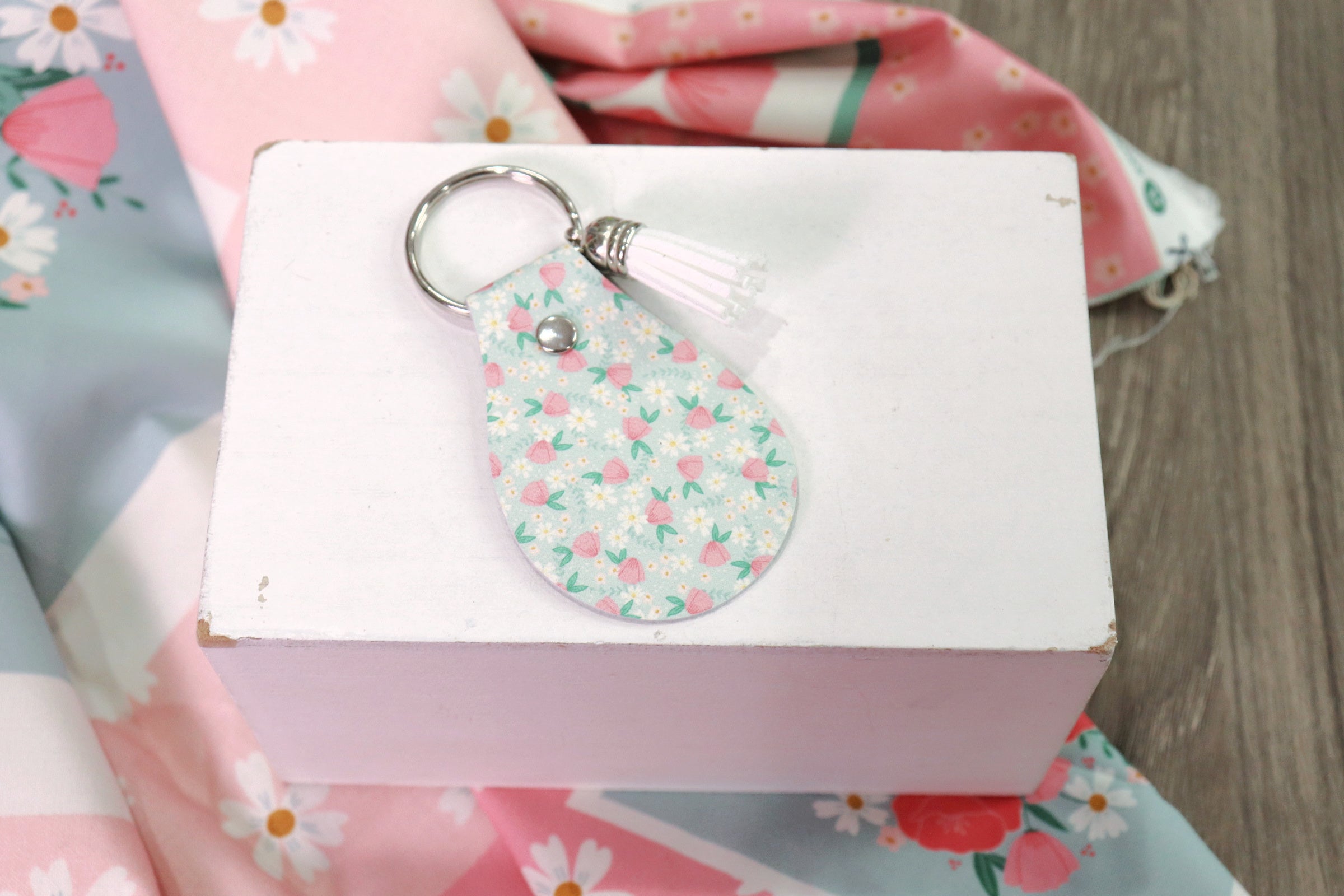 Leather Quilting Keychain