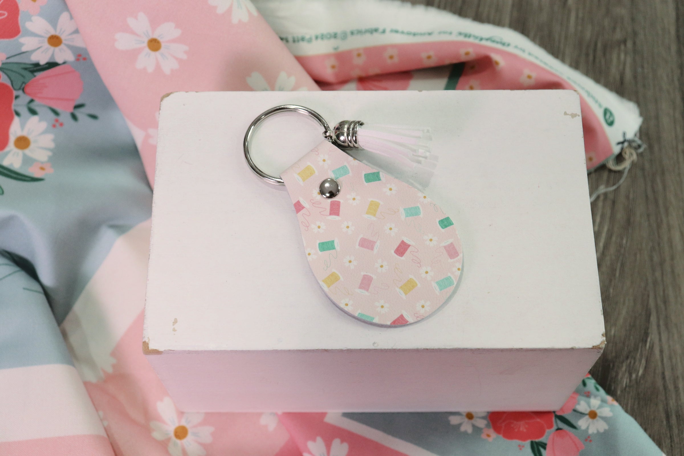 Leather Quilting Keychain
